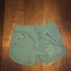 Army green shorts for kids.